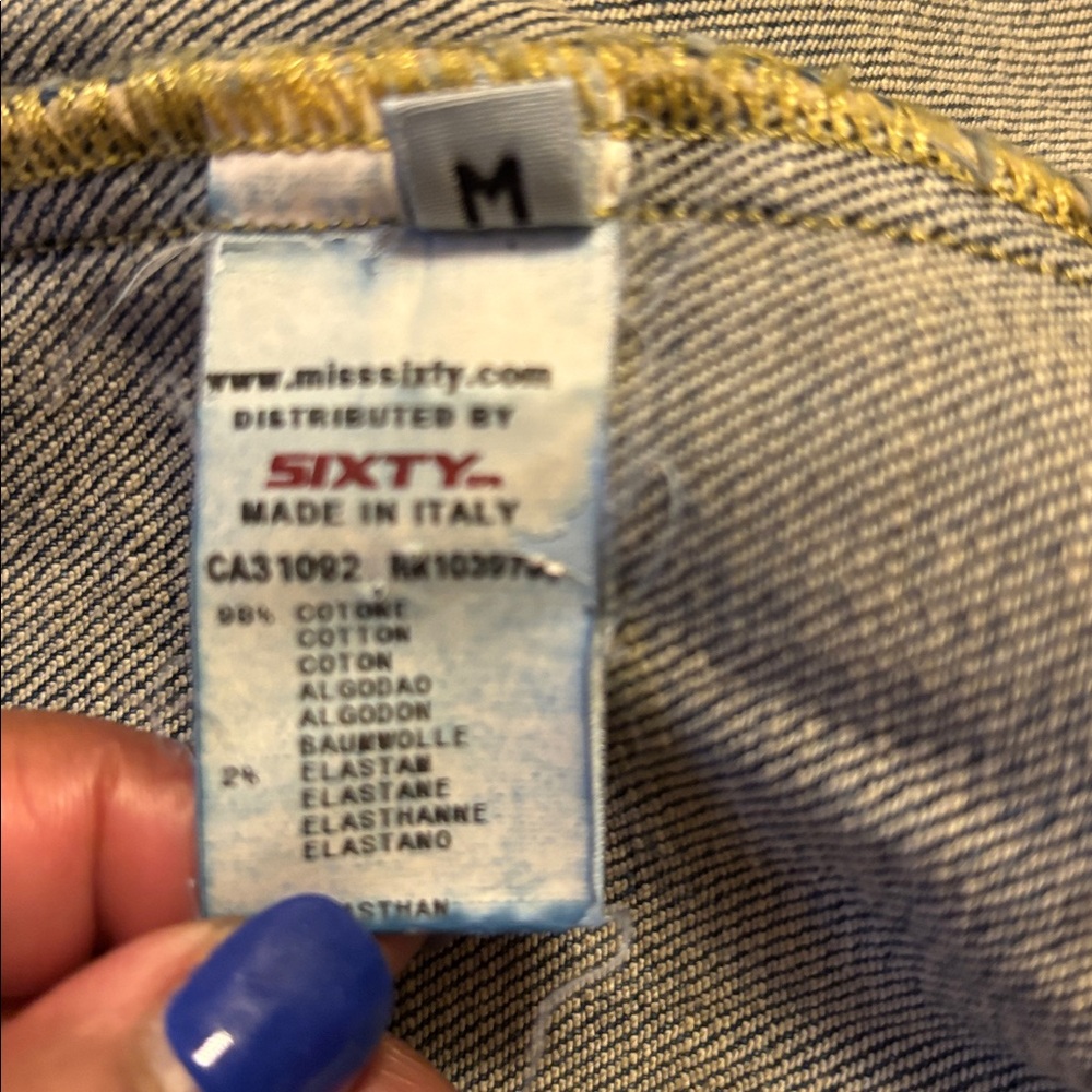 Miss Sixty Light Wash Diesel Style Jean Jacket. Size M - Picture 6 of 7